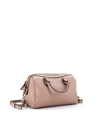 Pre-Owned Gucci Medium Emblem Boston Bag Gg Embossed Leather