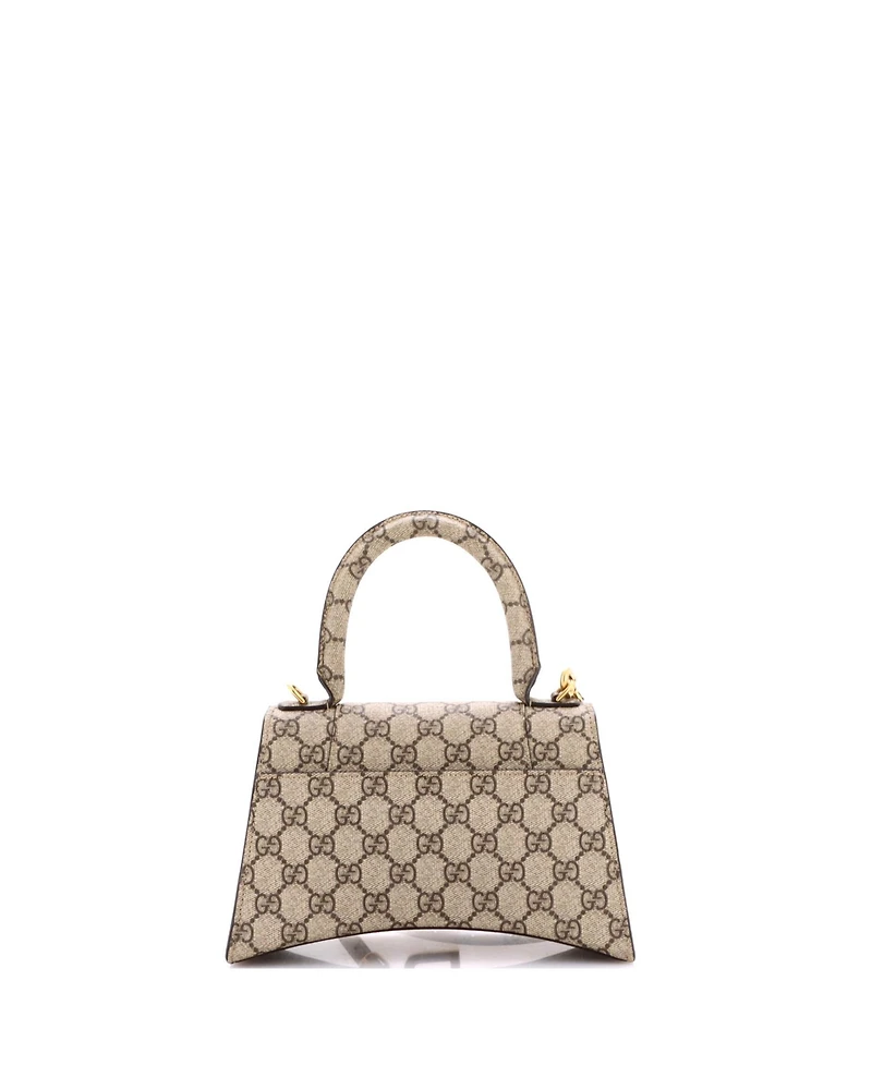 Pre-Owned Gucci Small x Balenciaga The Hacker Project Hourglass Top Handle Bag Gg Coated Canvas
