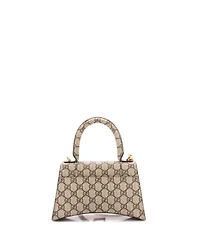 Pre-Owned Gucci Small x Balenciaga The Hacker Project Hourglass Top Handle Bag Gg Coated Canvas