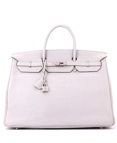 Pre-Owned HERMES Birkin 40 Handbag Grey Togo with Palladium Hardware