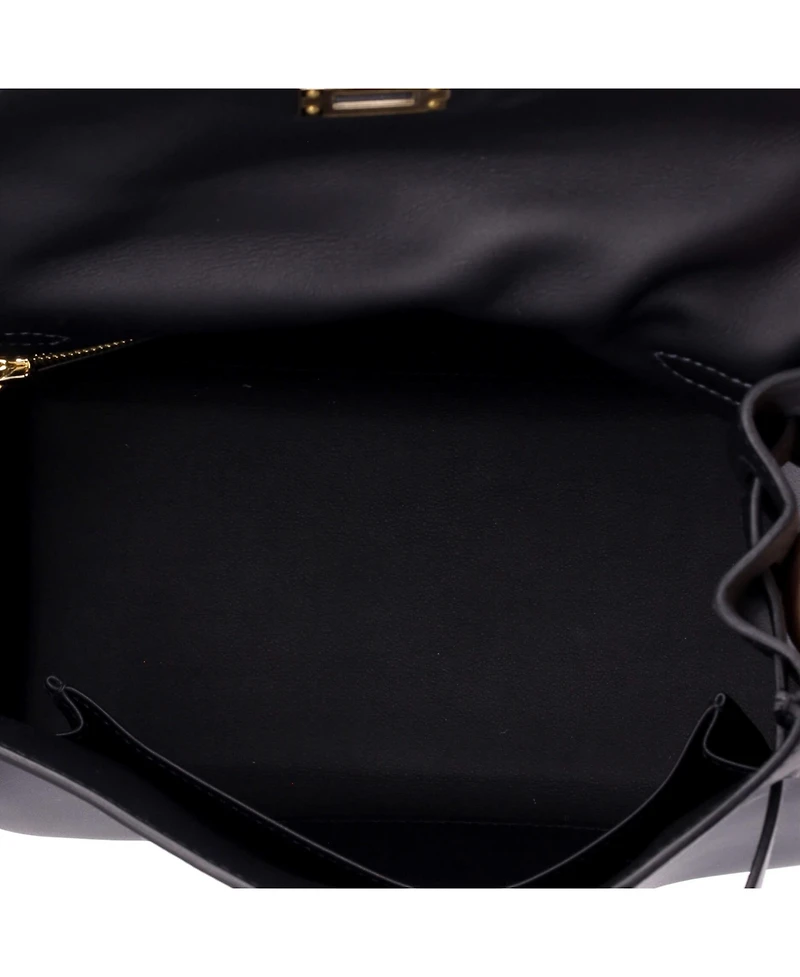 Pre-Owned HERMES Kelly 25 Handbag Verso Swift with Permabrass Hardware