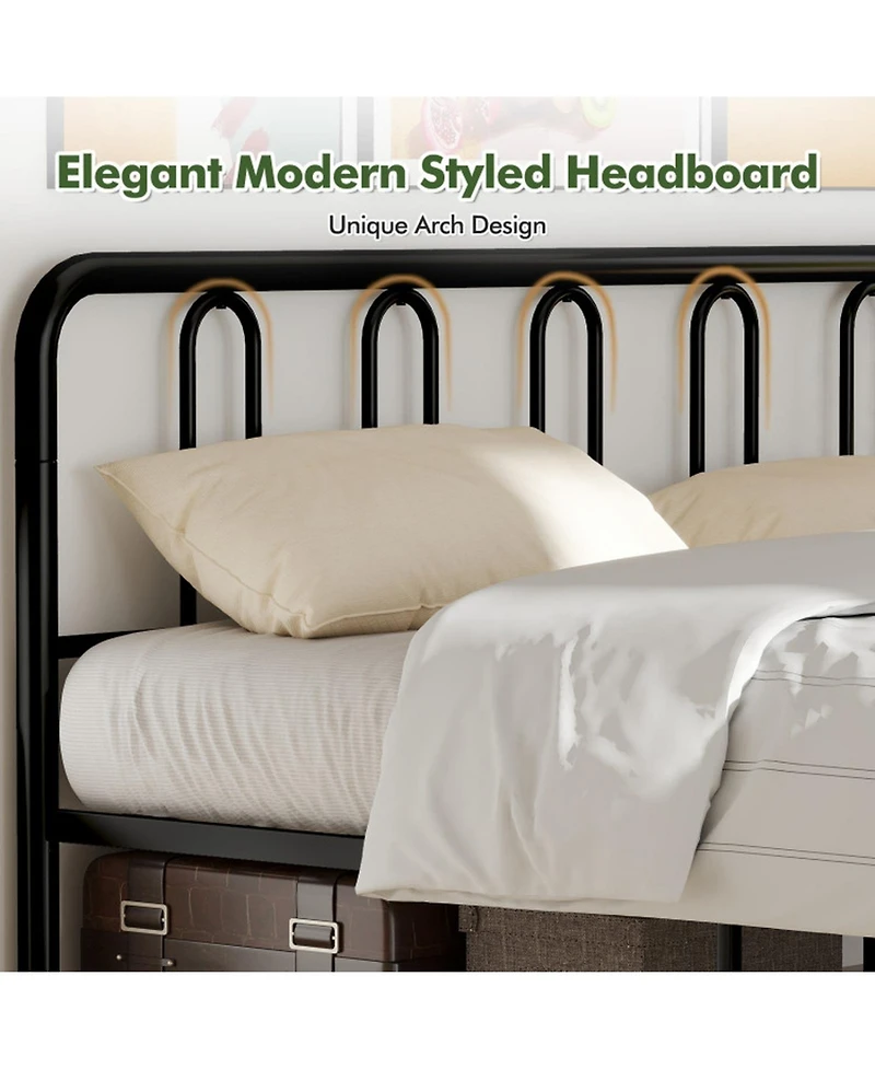 Gouun King Metal Bed Frame with Headboard