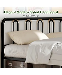 Gouun King Metal Bed Frame with Headboard