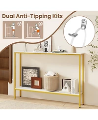 Gouun 44 in Ultra-Slim Console Table with Lower Shelf and Anti-Tipping Kits