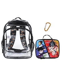 Dragon Ball Z Goku 2-Piece 16" Kids Clear Backpack and Lunch Box Set For School And Travel
