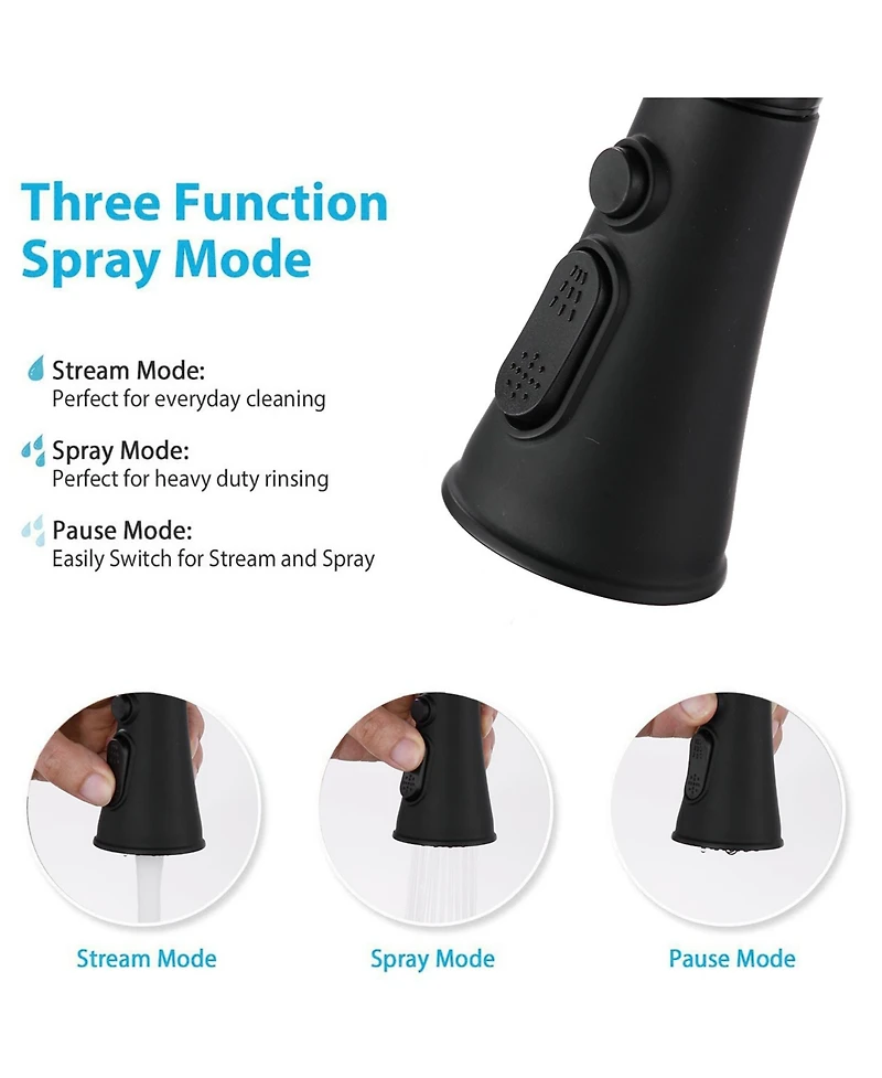 Busdays Pull Down Kitchen Faucet with Sprayer Stainless Steel Matter