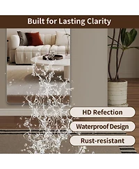 Busdays 60" x 15" Full Body Wall Mirror with Rounded Corners, 5mm Explosion Proof