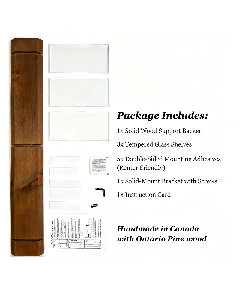 Yigii 3 Tiered Window Sill Plant Shelf Wood Glass Renter Friendly No Drill Indoor Stand