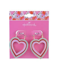 Hallmark Enamel Heart Hoop Earrings
