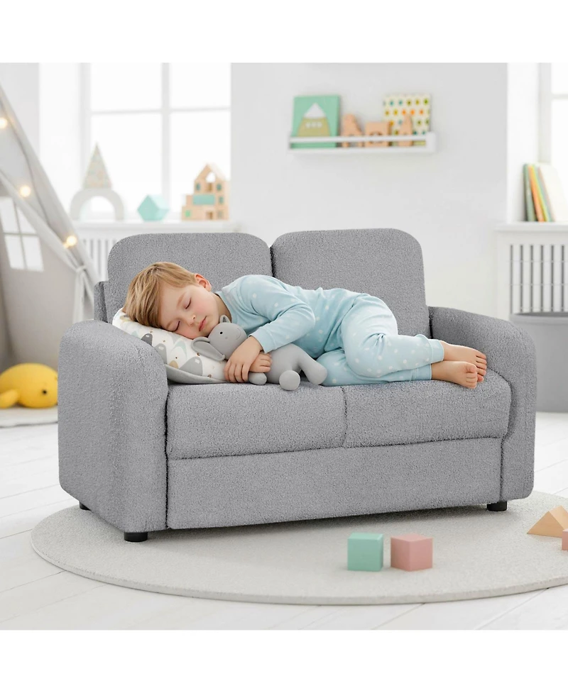 Sugift Two Seat Kids Sofa with Soft Upholstery and Wooden Frame