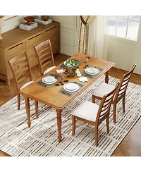 Sugift Modern Upholstered Wooden Dining Chairs Set of Two