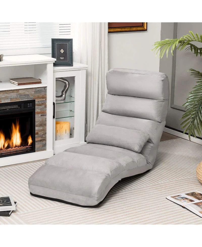Sugift Folding Lazy Sofa Chair with Detachable Pillow
