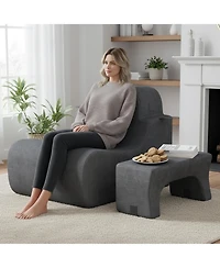 Sugift Floor Chair Lazy Sofa with Detachable Headrest Cushion