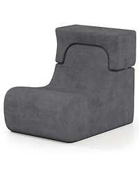 Sugift Floor Chair Lazy Sofa with Detachable Headrest Cushion
