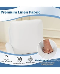 Sugift Farmhouse Floral Accent Chair with Solid Wood Legs and High Back