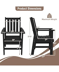 Sugift Set of Two Patio Dining Chairs with Wide Armrests
