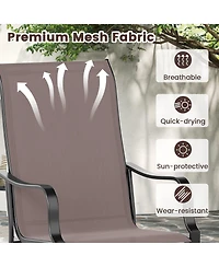 Sugift Patio Dining Chairs Set of Two with Wide Seat and Metal Frame