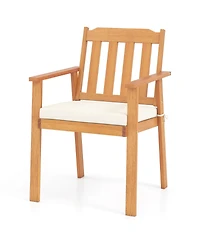 Sugift Two Piece Patio Dining Chairs with Acacia Wood Construction