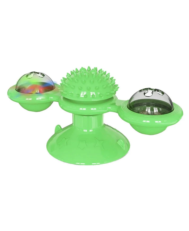 Zeus and Ruta Windmill Style Rotating Suction Cup Cat Toy Spinning Interactive Window Mounted Kitten Plaything