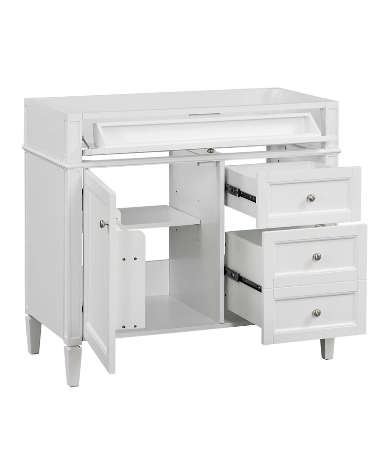 Sillysis 36 Inch Modern Bathroom Vanity without Top Sink, Soft Close Drawers and Adjustable Shelf for Small Spaces
