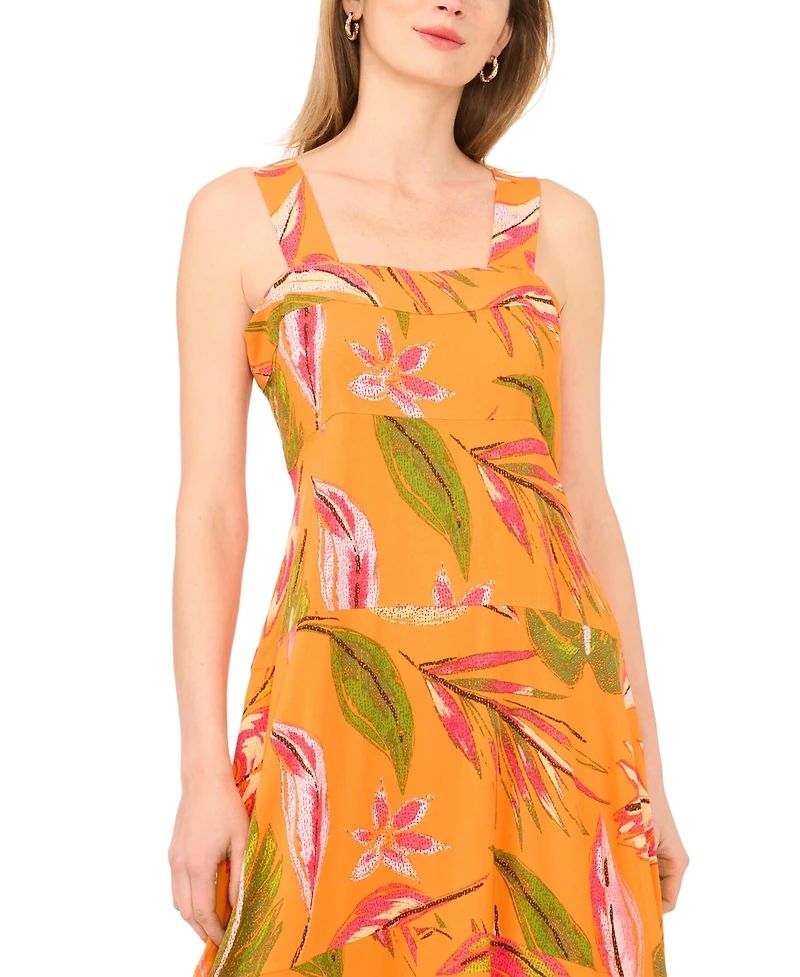 Vince Camuto Women's Smocked Back Square Neck Maxi Dress