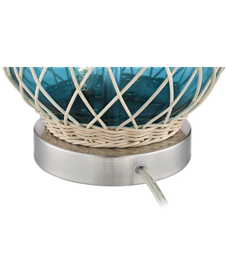 360 Lighting Alana 22 3/4" High Small Modern Coastal Accent Table Lamps Set of 2 Led Night Light Glass Living Room Bedroom