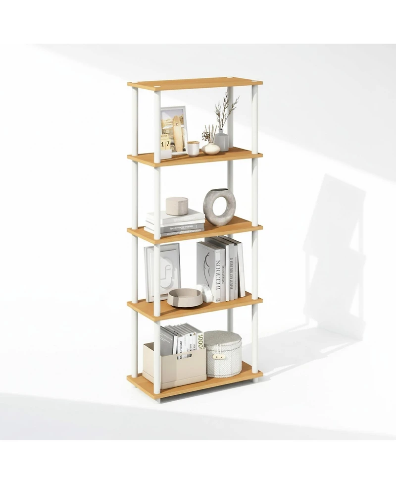 Yigii 3-Tier Bookshelf Compact Display Rack Modern Minimalist Wood Storage for Living Room Bedroom Home Office