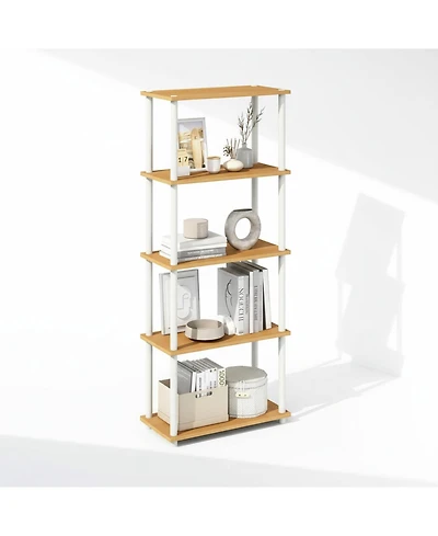 Yigii 3-Tier Bookshelf Compact Display Rack Modern Minimalist Wood Storage for Living Room Bedroom Home Office