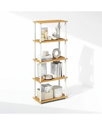 Yigii 3-Tier Bookshelf Compact Display Rack Modern Minimalist Wood Storage for Living Room Bedroom Home Office
