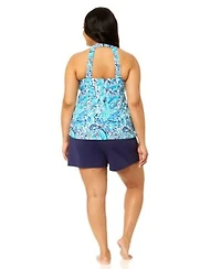 Island Escape Plus Size H Back V Neck Underwire Tankini Top Macys Exclusive Shorts