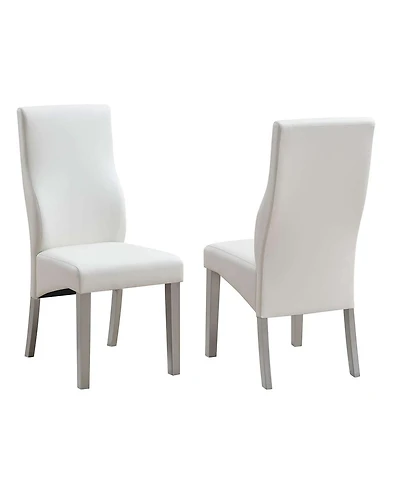 Kings Brand Furniture Set of 2 Parsons Dining Chairs Upholstered Seats, Ergonomic Curved Back