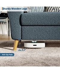 gaomon 84" Sofa Couch, Modern Boucle 3-Seater with Streamlined Armrests & Wood Legs