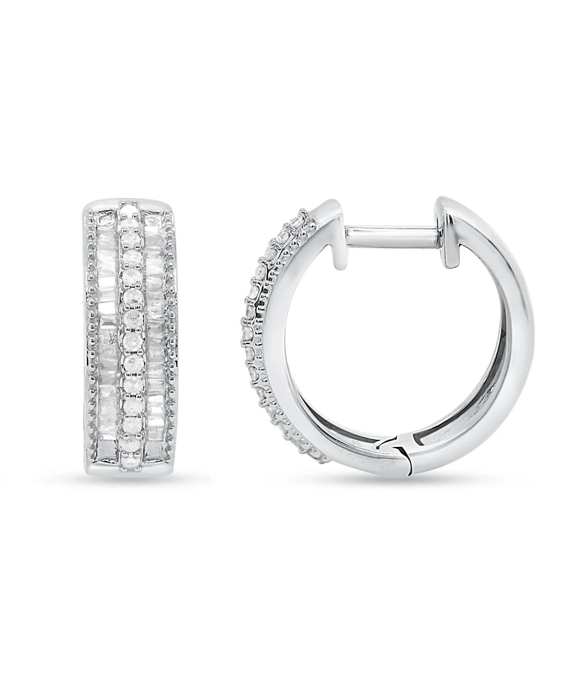 Diamond Hoop Earrings (1/2 ct. t.w.) in Sterling Silver