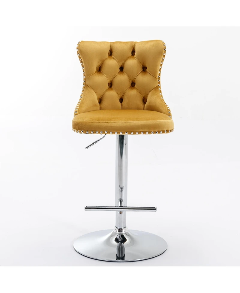 Rainsken Velvet Swivel Bar Stools Set of 2