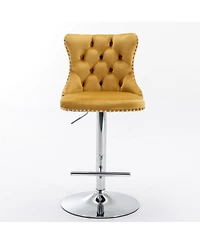 Rainsken Velvet Swivel Bar Stools Set of 2