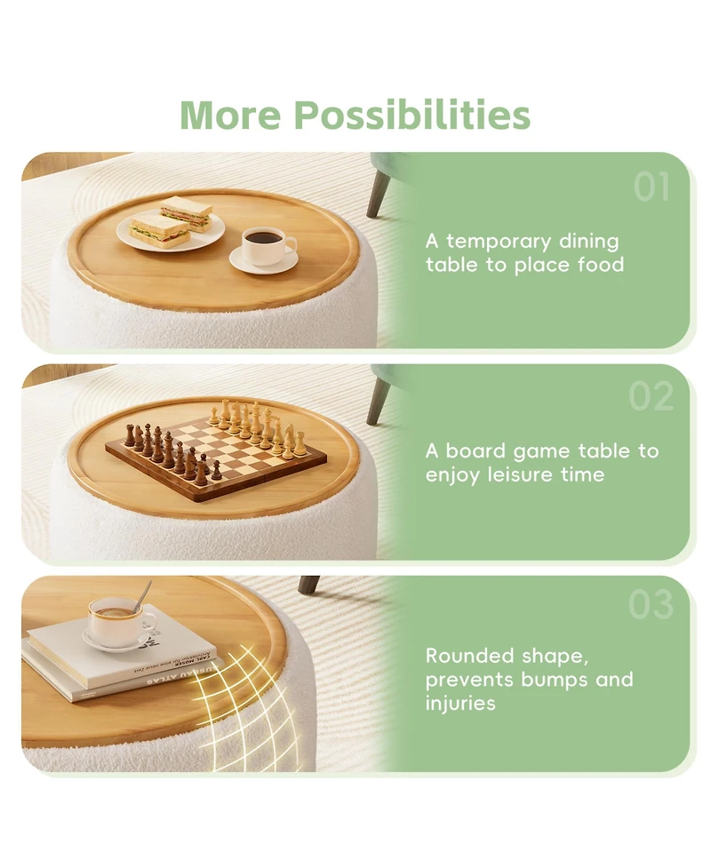 Rainsken 29" Round Storage Ottoman