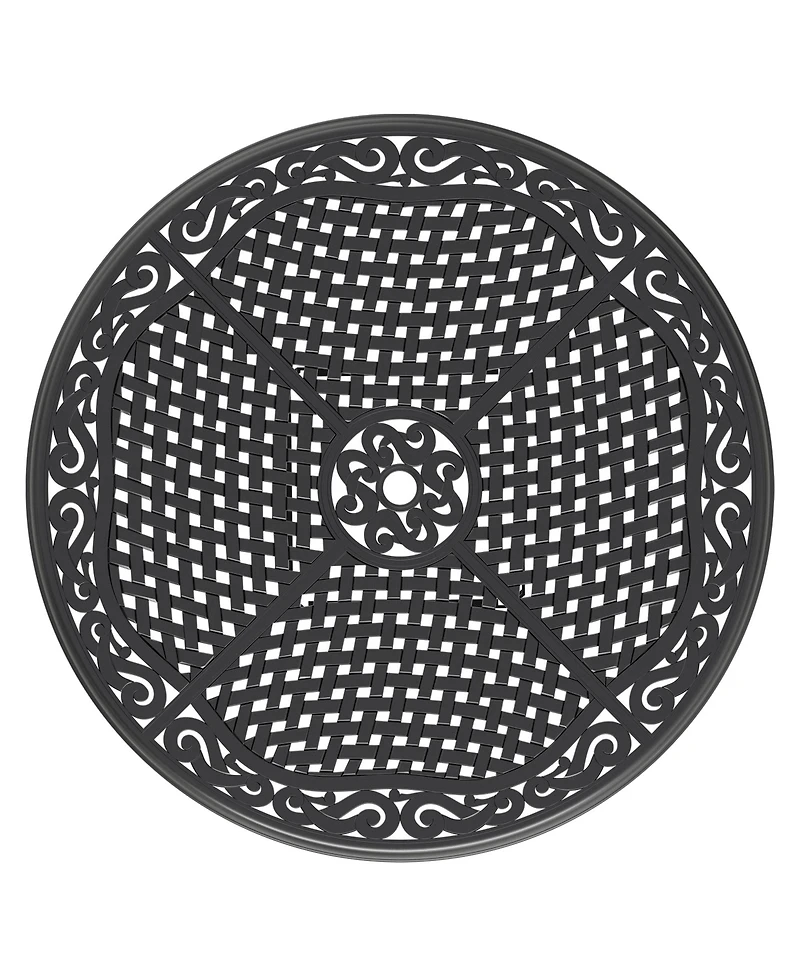 Clihome -inch Cast Aluminum Patio Dining Table With Frame and Umbrella Hole