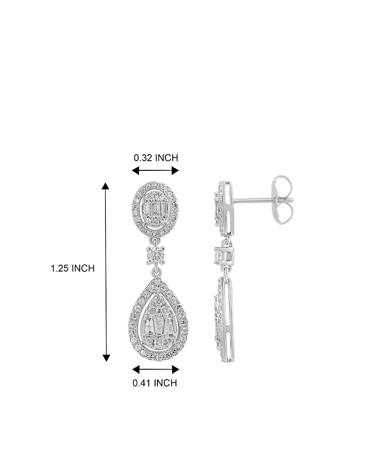 Diamond Drop Earrings (1-1/2 ct. t.w.) in 14k White Gold