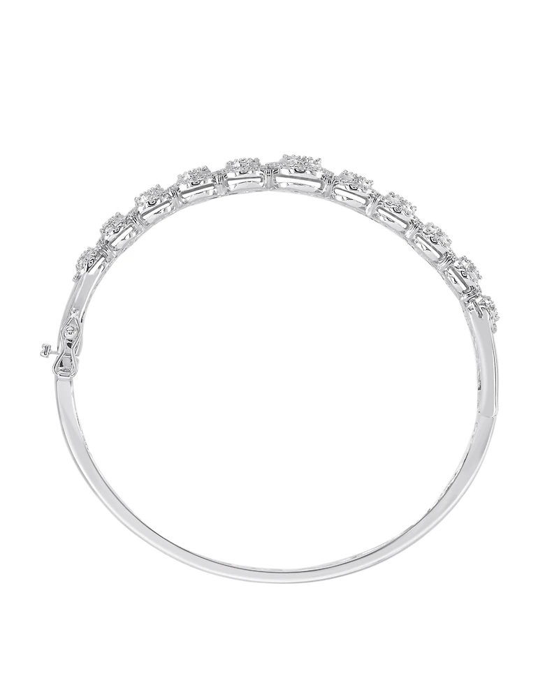 Diamond Cluster Bangle Bracelet (2-1/2 ct. t.w.) in 14k White Gold