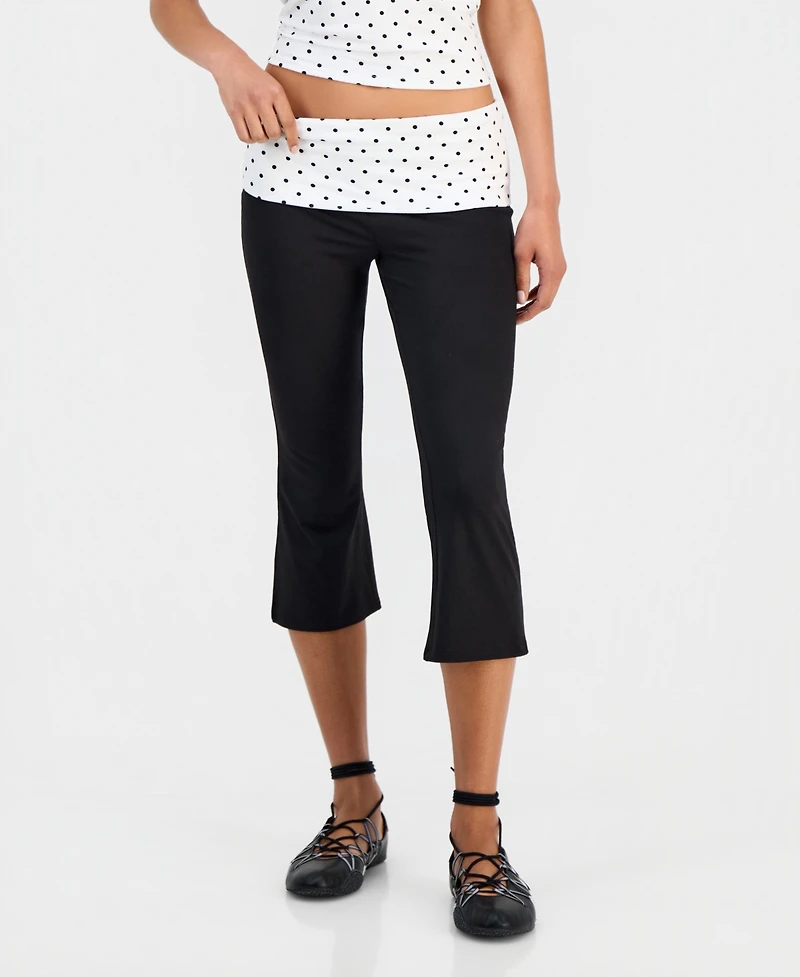 Just Polly Juniors' Fold-Over Capri Pants