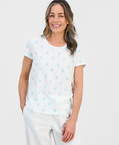 Style & Co Petite Perfect Short-Sleeve Crewneck T-Shirt, Macy's Exclusive