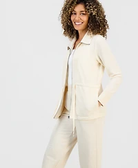 Style & Co Petite Luxsoft Fleece French Terry Chunky Zip Jacket, Macy's Exclusive