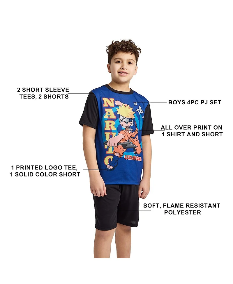 Naruto Big Boys Uzumaki 4-Pack Pajama Set-14