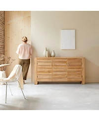 Tikamoon 170 cm Solid Teak Minimalist Sideboard Kitchen Cupboard