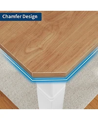 gaomon 79" Industrial Dining Table with Chamfer Corner Kitchen Table with Heavy Duty Metal Legs for Dining Room, Kitchen, Living Room, Easy Assembly