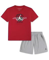Jordan Boys' 4-7 Flight Team Short-Sleeve T-Shirt and Shorts, 2-Piece Set