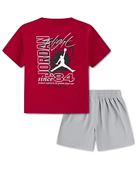 Jordan Boys' Toddler 2T-4T Flight Team Short-Sleeve T-Shirt and Shorts, 2-Piece Set