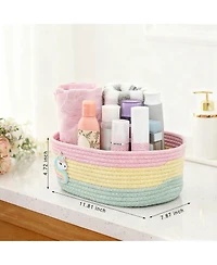Yigii 3 Pastel Rainbow Unicorn Woven Rope Storage Baskets