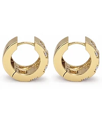 And Now This Clear Cubic Zirconia Checkerboard Hinge Hoop Earring