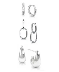 And Now This Oblong Post + J Hoop+ Hinge Hoop Earrings Set